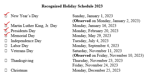 holidays